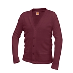 Sweater-V-neck Cardigan-Maroon