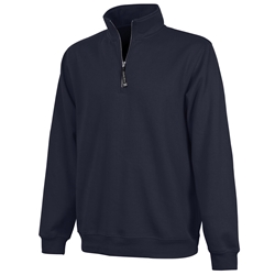 Quarter zip banded bottom sweatshirt-Navy